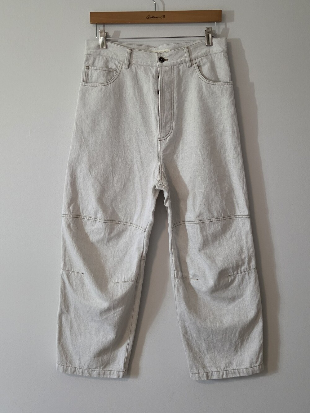 Forme D'Expression Baggy 5 Pocket Barrel Leg Pants - Off White- EU 42